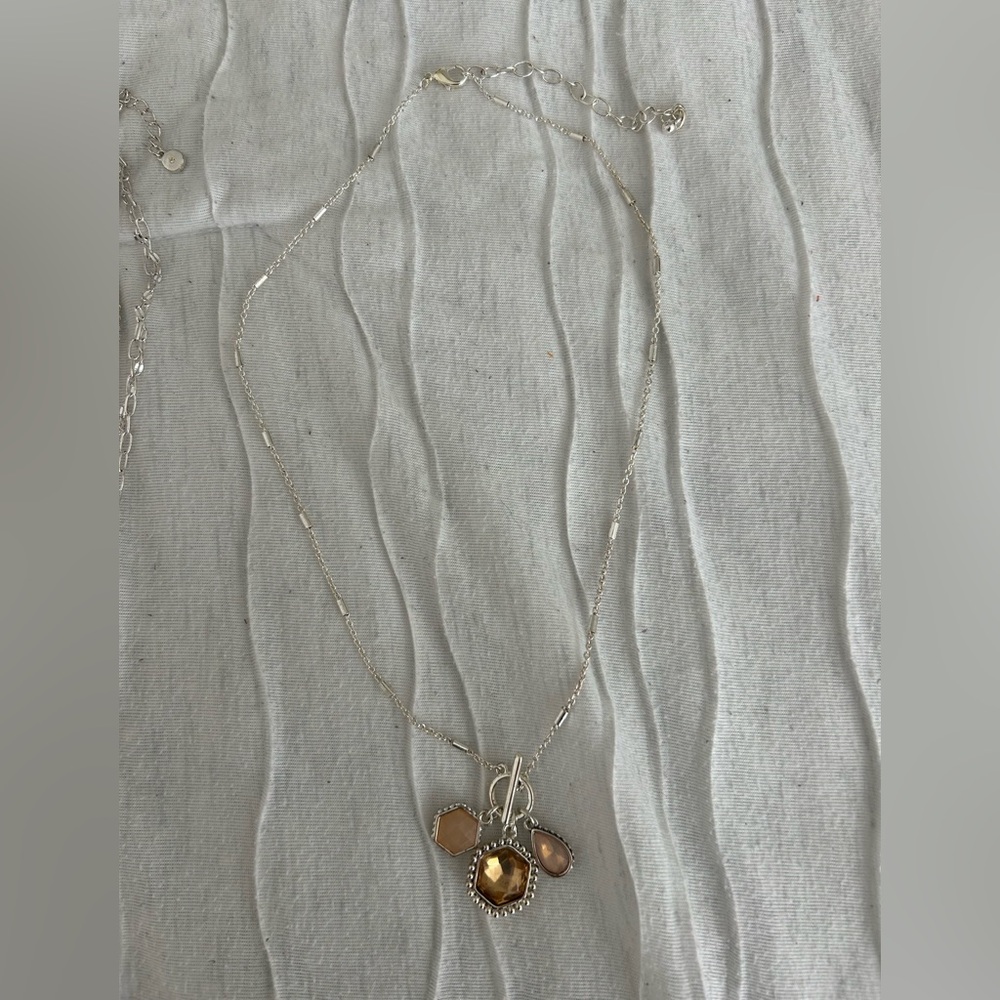 2 Pack Elegant Silver and Gold Pendant Necklace